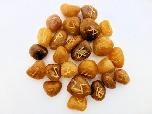 Golden Quartz Rune Stones